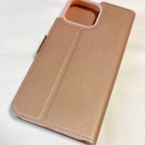 携帯iPhone 14Pro MAX ピンクゴールドケース 手帳型 iPhoneケース