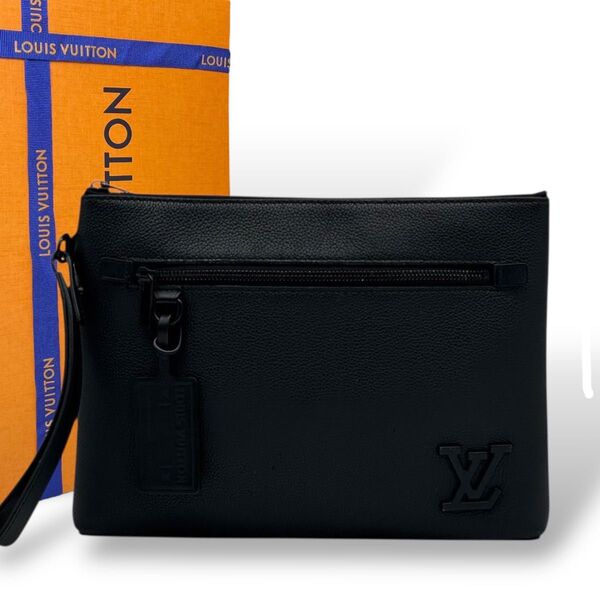 未使用級 LOUIS VUITTON テイクオフ ポーチ アエログラム ルイヴィトン セカンドバッグ クラッチバッグ レザー
