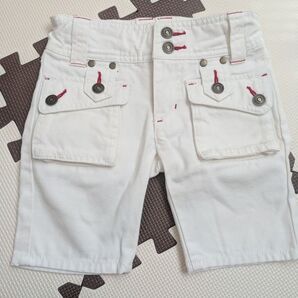 白 ハーフパンツ 90cm 短パン