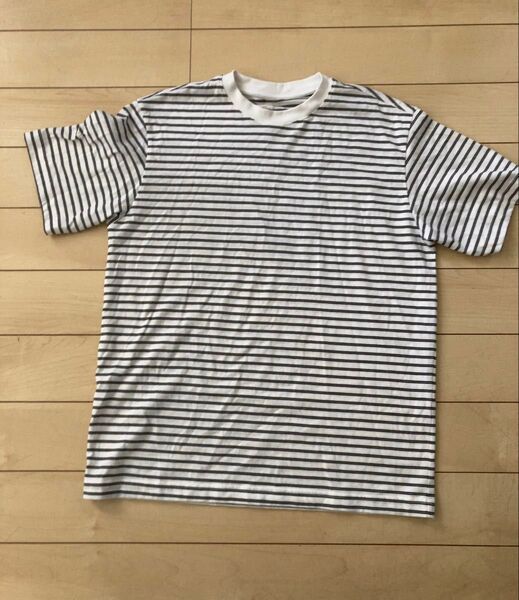 無印メンズボーダーTシャツ 白紺Mサイズ