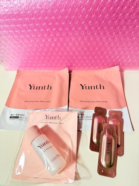ユンス yunth ビタミンC 美容液 3個 化粧水ミニサイズ 18ml×1個 フェイスマスク2枚 お試しセット