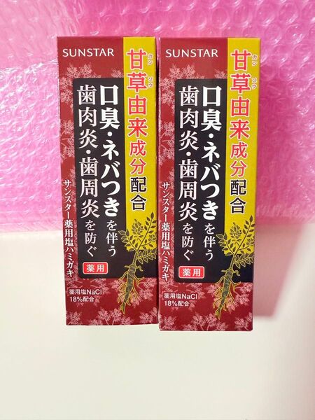 サンスター SUNSTAR 歯磨き粉 薬用塩ハミガキ 歯槽膿漏を防ぐ 甘草由来成分 新品未開封 85g×2個