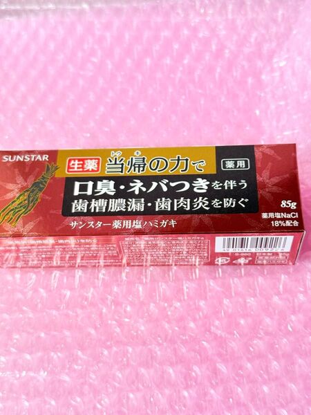サンスター 薬用 塩ハミガキ 生薬 当帰の力で 歯磨き粉 スパイシーミント 85g×1個 未開封 2023.06.