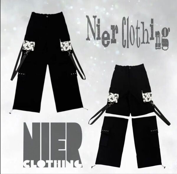 ロングパンツ ショートパンツ レッグカバー サスペンダー うさぎ ユニセックス 黒 ブラック NIER ニーア 未使用 新品