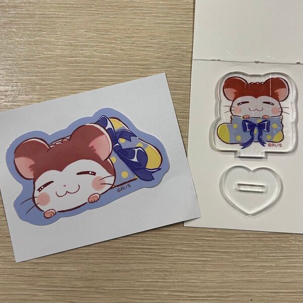 ねてるくん アクリルスタンド ダイカットステッカー セット とっとこハム太郎 セリア ダイソー ブラインド