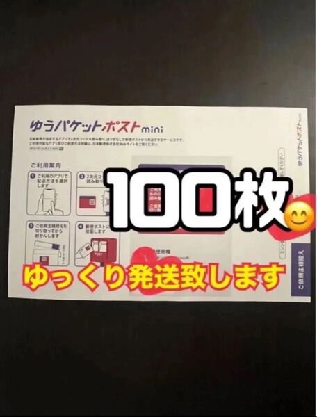 ゆうパケットポストmini 封筒 100枚 新品 ゆっくり発送(2〜3日以内に発送予定)