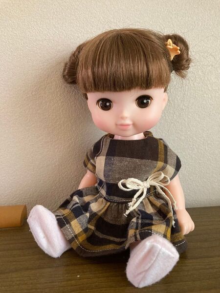 ソランちゃん 服 茶色チェック ワンピース