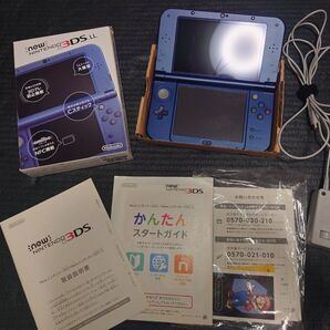 New 3DS LLメタリックブルー本体+付属品 ポケモンバンク、ポケムーバーあり