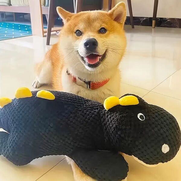 犬のおもちゃ 中型犬用 大型犬用 黒い恐竜