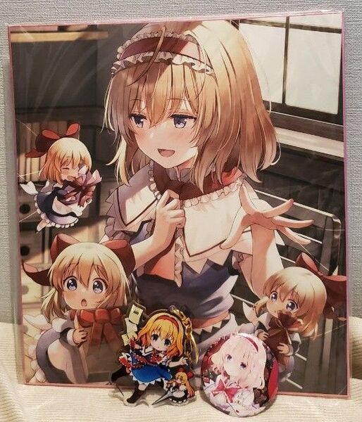東方Project アリスマーガトロイド 3個セット イラスト色紙1点& アクリルキーホルダー1点& 缶バッジ1点