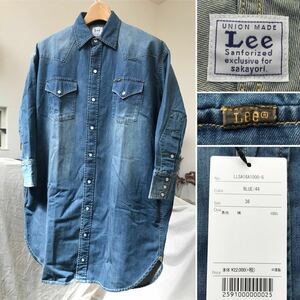  new goods regular sakayorisakayoli× Lee Lee Denim long shirt 36.2.42 ten thousand lady's One-piece free shipping 