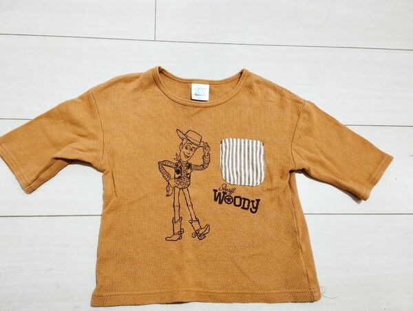 トイストーリー Tシャツ 100 オレンジ ブラウン キッズ 男の子 ブラウン ボーイズ カットソー トップス