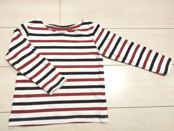 新品 未使用 ボーダー トップス 110 長袖カットソー キッズ 男の子 女の子 ガールズ ボーイズ ロンT