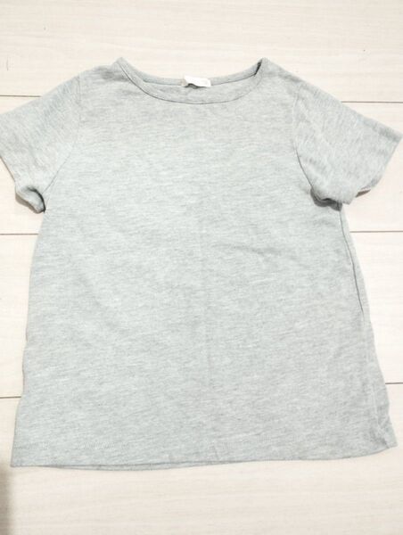 GU ジーユー 無地 Tシャツ 100 110グレー 男の子 キッズ 女の子 ボーイズ ガールズ