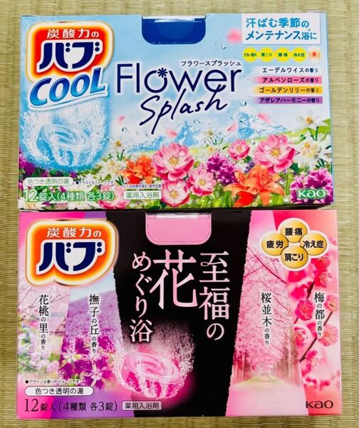 入浴剤 cool 花王バブ 炭酸湯 花王 kao 8種類24個 フラワースプラッシュ 至福の花めぐり浴