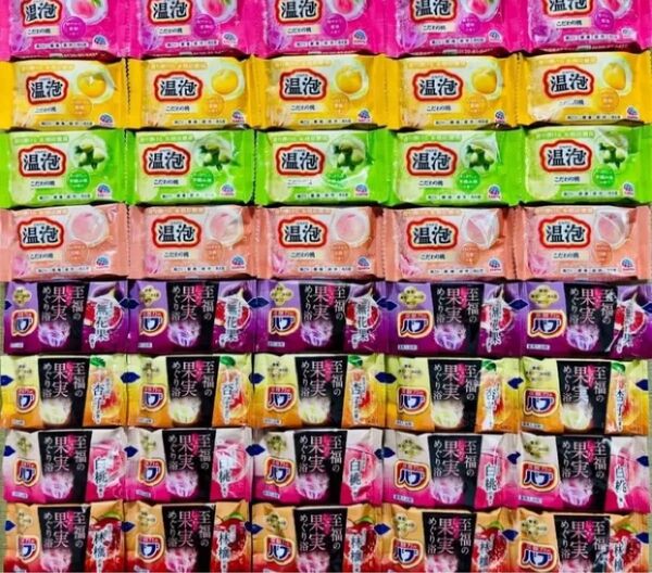 温泡 入浴剤 バス用品 至福の果実めぐり浴 アース製薬 バブ 花王 新商品 こだわり桃 透明湯 8種類40個