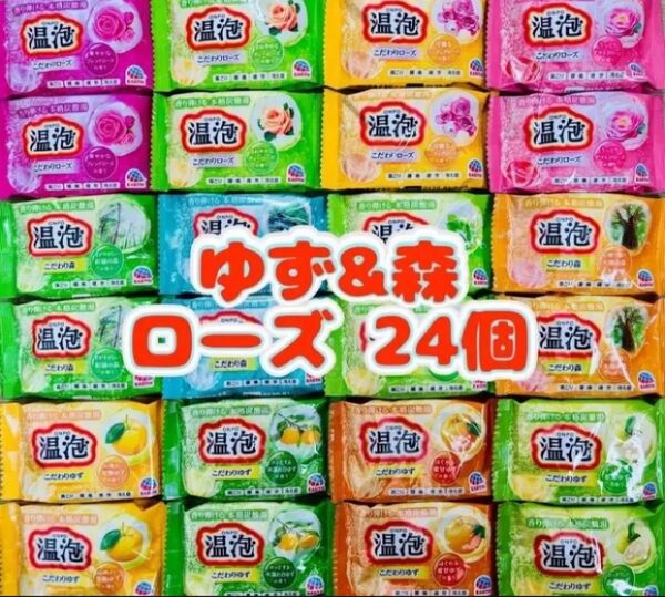 入浴剤 温泡 アース製薬 透明湯 ゆず 森 ローズ新商品 12種類24個