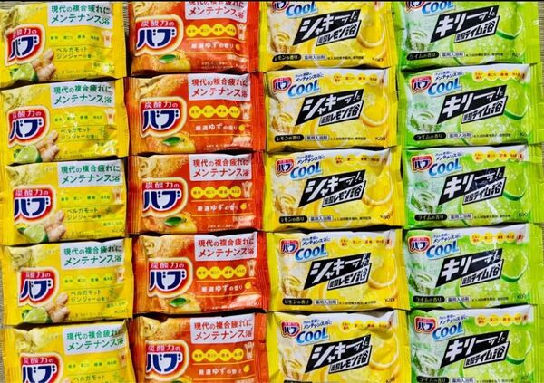 定番 数量限定 炭酸 入浴剤 花王バブ 4種類20個 色付き透明湯 kao 炭酸力 cool 柑橘系