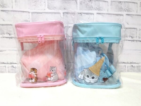 mofusand モフサンド 巾着つきショルダーバッグ【ピンク、ブルー2個セット】