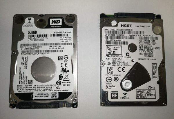 HDD 500GB 2.5インチ 2個セット