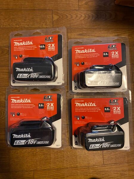 MAKITA 6.0Ah 18V BL1860B 2リチウムイオン 海外製 マキタバッテリー US マキタ USA4個