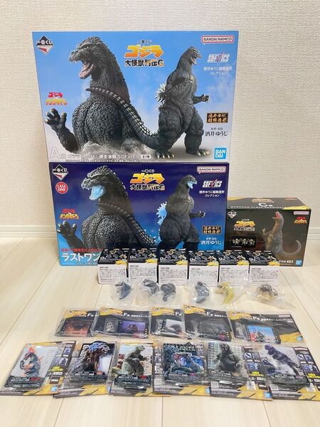 一番くじ ゴジラ大怪獣列伝G ラストワン賞ゴジラ(1991)熱線放射verA賞ゴジラ(1991)C賞 ゴジラザウルス 他 計20点
