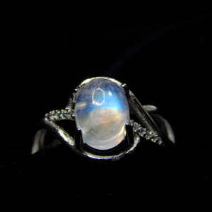  new goods * free shipping knitting moonstone CZ diamond ring silver 925 lady's zirconia limitation platinum finish accessory gem 