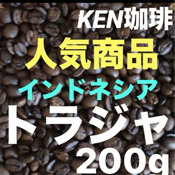 自家焙煎コーヒー豆 当店人気NO2 トラジャ インドネシア産 200g 注文後焙煎 KEN珈琲