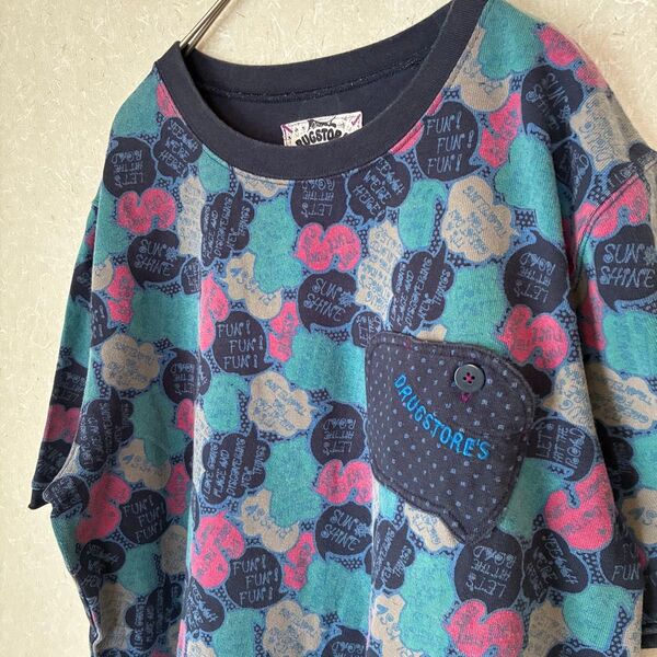 drugstore's 総柄Tシャツ 半袖 カットソー フリーサイズ