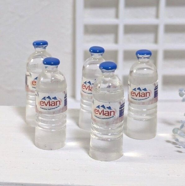 ミニチュア ドールハウス オブジェ evian ボトル飲料水 5本セット