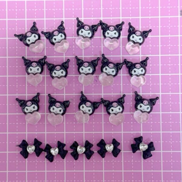 ネイルパーツ クロミ ハート リボン 20p