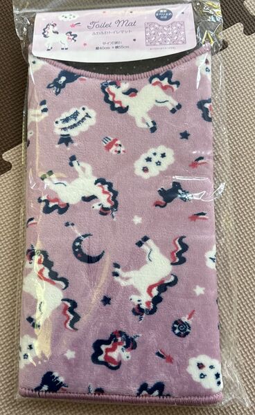 新品未使用 ユニコーン柄 ふわふわトイレマット ピンク 40×55cm
