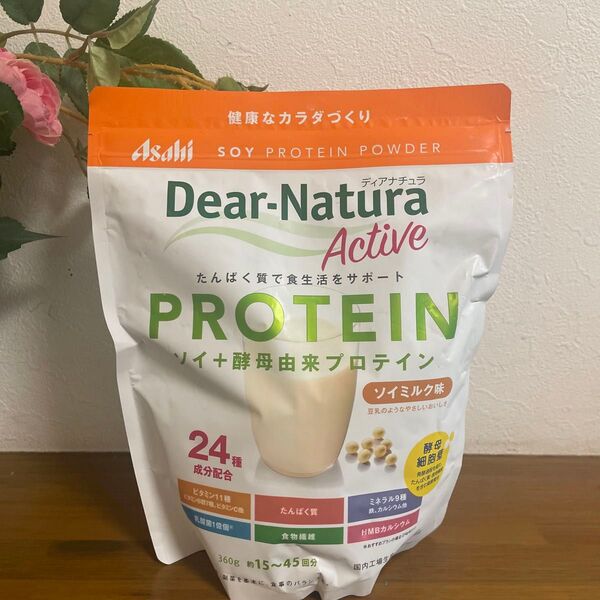 アサヒ Dear-Natura Active ソイプロテイン+酵母由来プロテイン 360g
