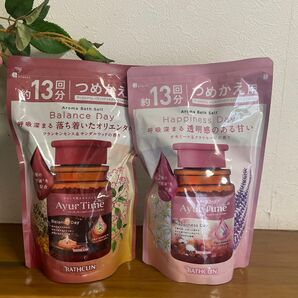 BATHCLIN Ayur Time 入浴剤 約13回分つめかえ 2種類 2個セット