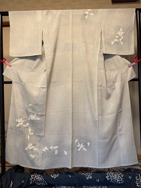 夏物の訪問着(正絹)友禅 枝花 ぼかし染め 身丈151cm K-318