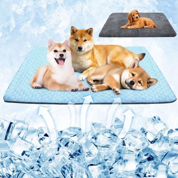 ペット ひんやりマット ペット冷却マット 犬 猫 クールマット 冷感ジェルパック付き 夏用・冬 42x66cm