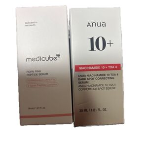 medicube PDRNピンクアンプルとAnua ダークスポットセラム 30ml美容液 2個セット 新品未開封