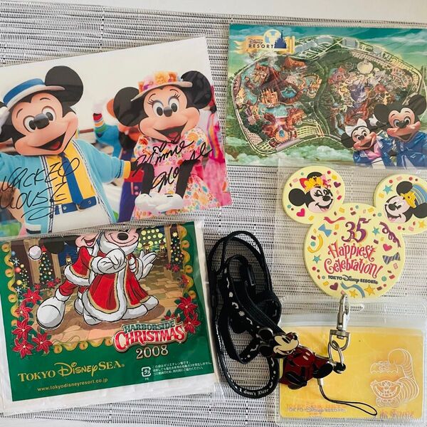 【非売品】 ディズニー 生写真 サイン ポストカード コースター ショップ袋 パスポートケース ミッキー ミニー グッズ