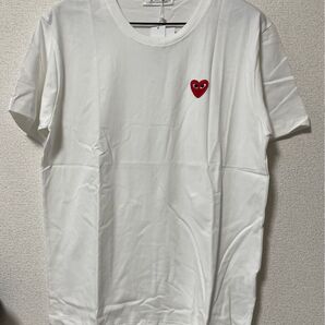 プレイコムデギャルソン COMME des GARONS PLAY 赤いハート刺繍 Tシャツホワイト L
