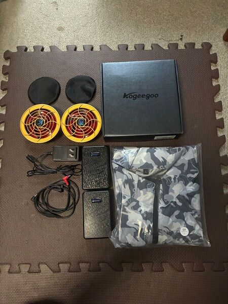 【中古】kogeegoo 32V 30000mAh 空調服ファンバッテリー セット 新品ベストLサイズ付き