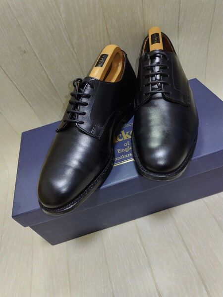 中古品 トリッカーズ Tricker's ビジネスシューズ ブラック UK6 1/2 6.5 25.0 英国製 プレーントゥ