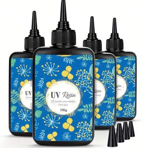 UVレジン液 1本100g 400g ハードタイプ 大容量 透明UVレジン液 低中粘度 クリア 高透明