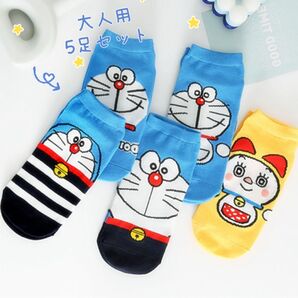 新品 ドラえもんソックス レディースソックス 大人靴下 5足セット