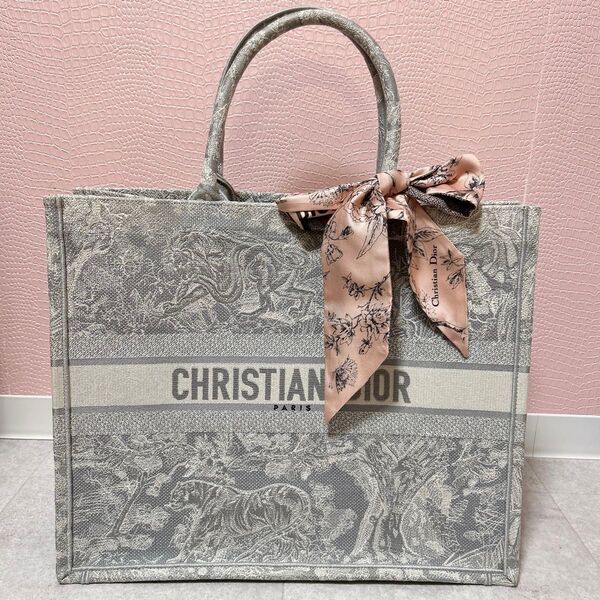 ChristianDior ディオール ブックトート ラージ トワルドゥジュイエンブロイダリー レディディオール トートバッグ