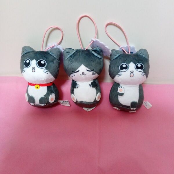 猫ぬいぐるみマスコット 3個セット プライズ品