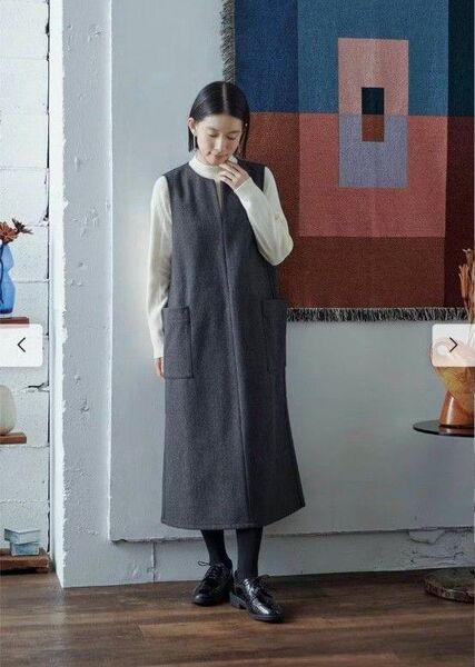 Sunny clouds ブランケットで作ったジャンパースカート L 2024aw サニークラウズ ジャンスカ