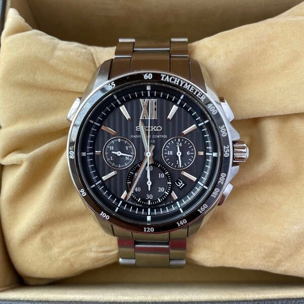 SEIKO セイコー ブライツ クロノグラフ ソーラー腕時計 8B82-OALO