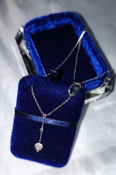 pt950×pt850コンビネックレス pt950 pt850 コンビ ハート ルビー 天然ダイヤモンドネックレス アクセサリー