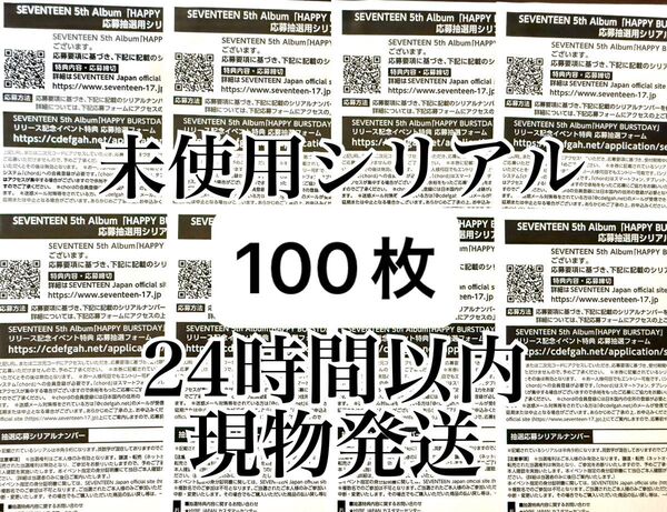 100枚セット SEVENTEEN HAPPY BURSTDAY シリアルナンバーチラシ コード未使用 ファンパーティ 現物発送