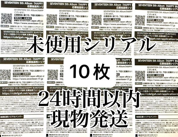 10枚セット SEVENTEEN HAPPY BURSTDAY シリアルナンバーチラシ コード未使用 ファンパーティ 現物発送